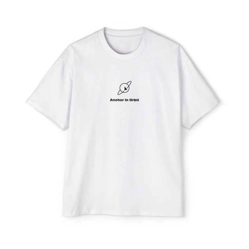 Minimalist 'Sanctuary in Orbit' Oversized Tee — Men's Space Graphic Shirt