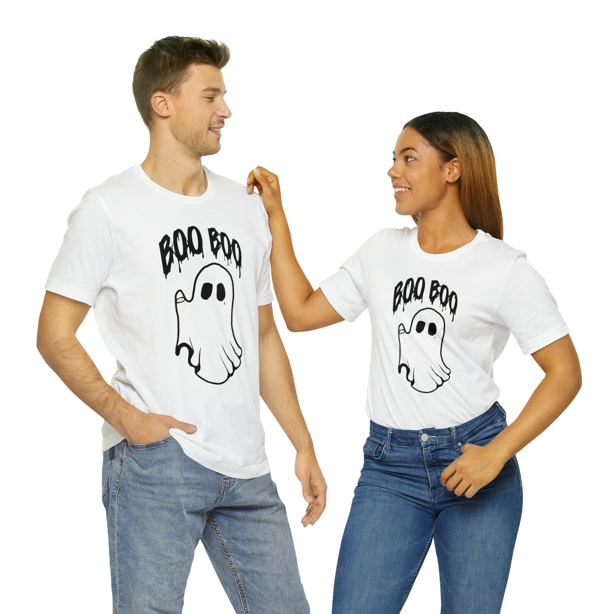 Boo Boo Halloween Ghost Unisex Jersey Short Sleeve Tee White