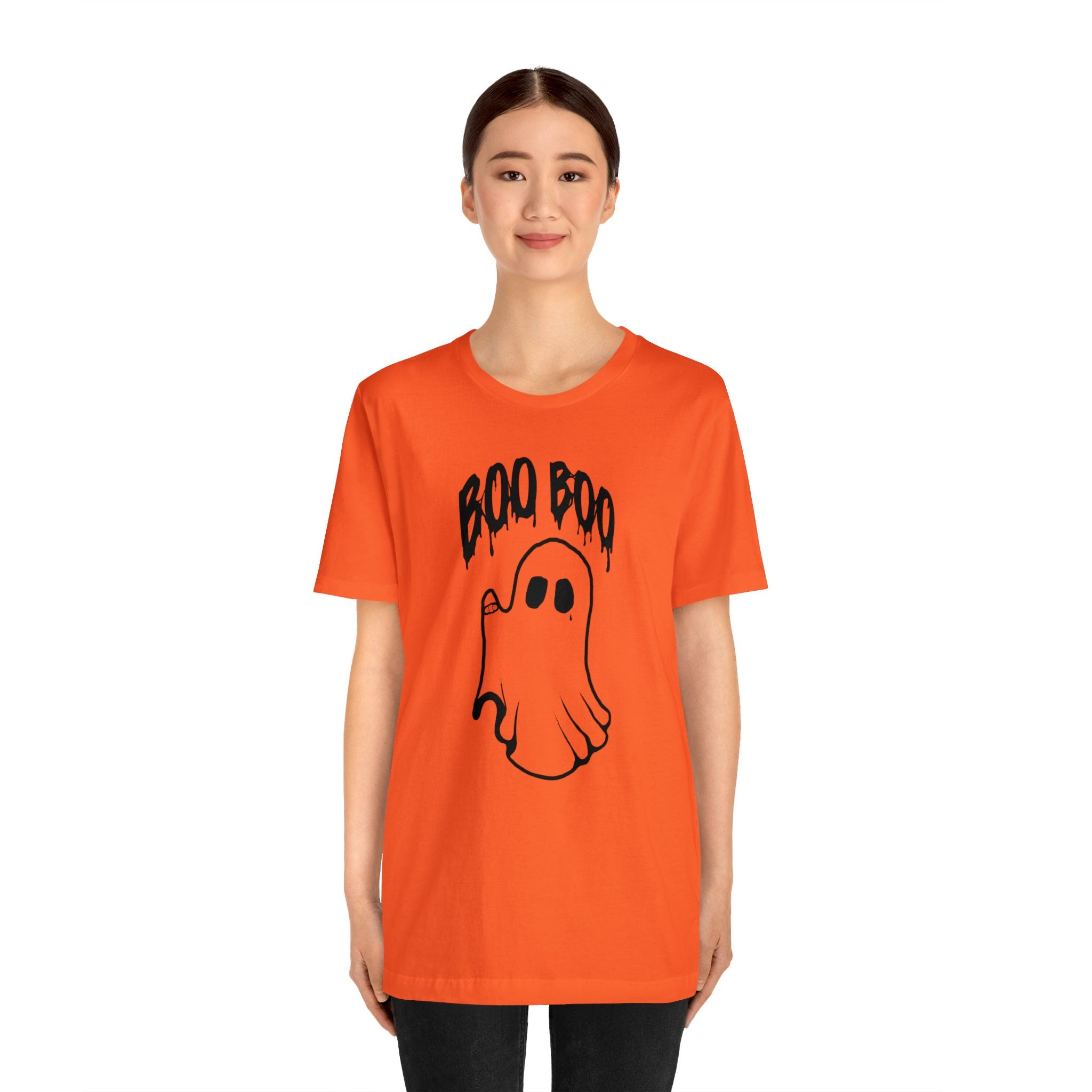 Boo Boo Halloween Ghost Unisex Jersey Short Sleeve Tee Orange