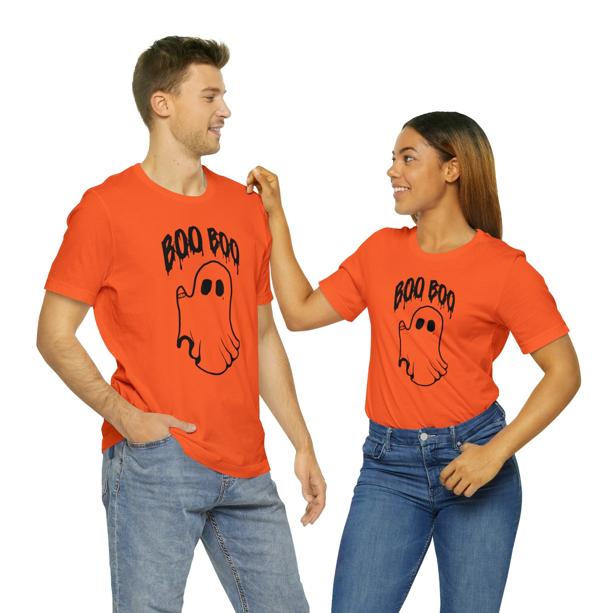Boo Boo Halloween Ghost Unisex Jersey Short Sleeve Tee Orange