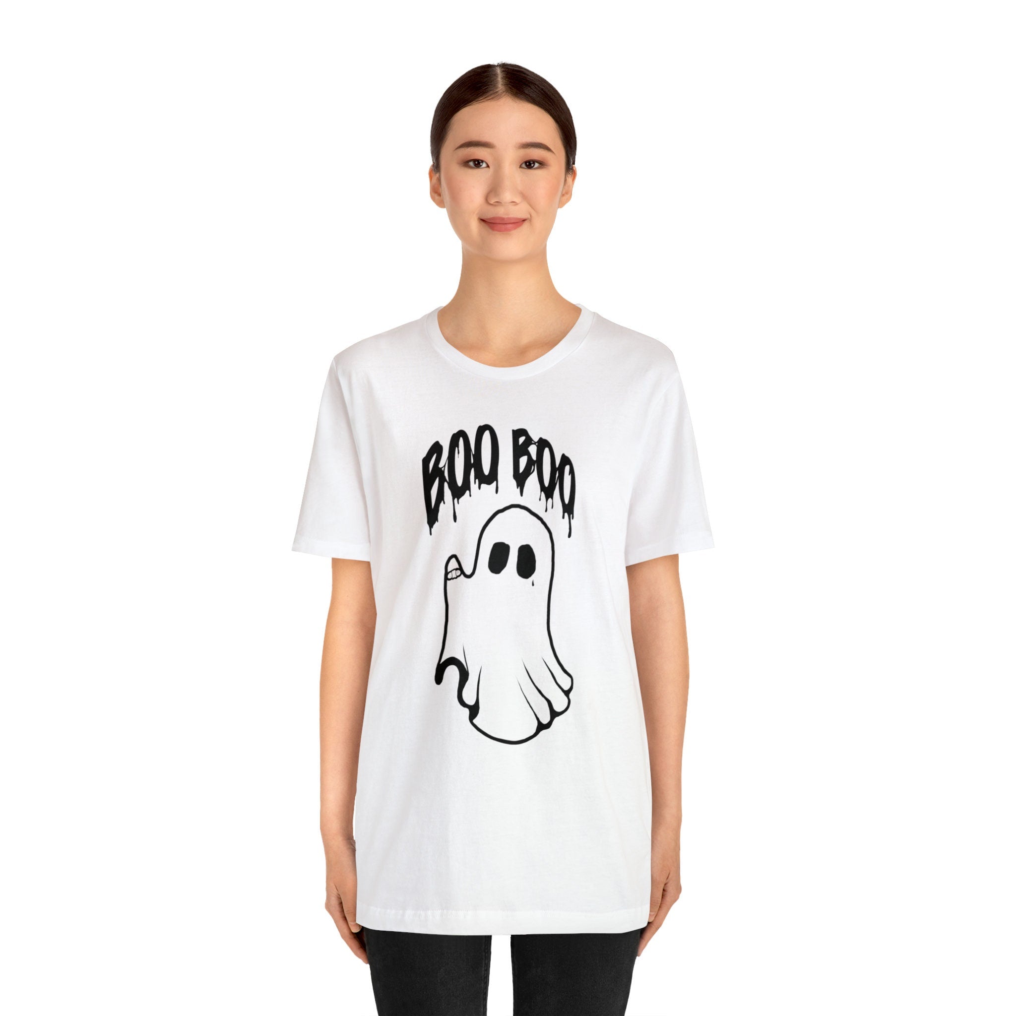 Boo Boo Halloween Ghost Unisex Jersey Short Sleeve Tee White