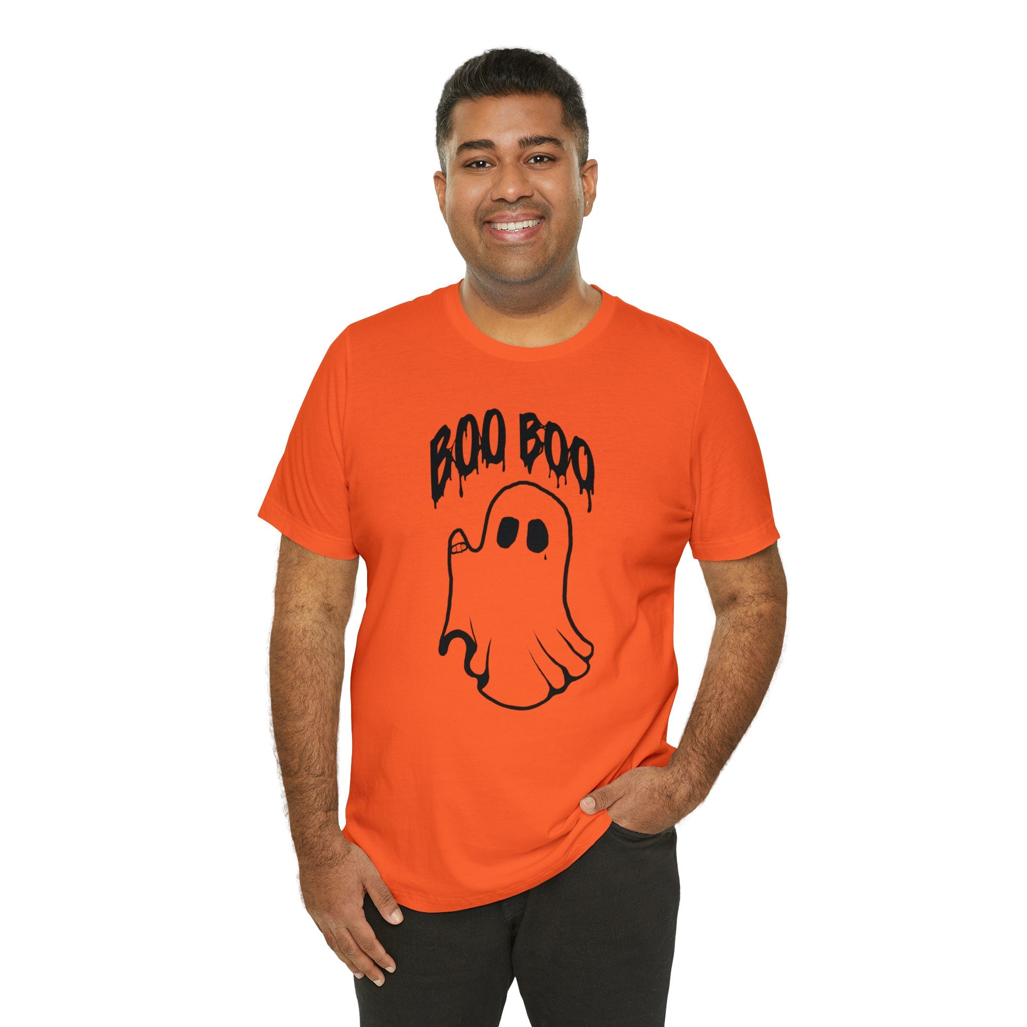 Boo Boo Halloween Ghost Unisex Jersey Short Sleeve Tee Orange