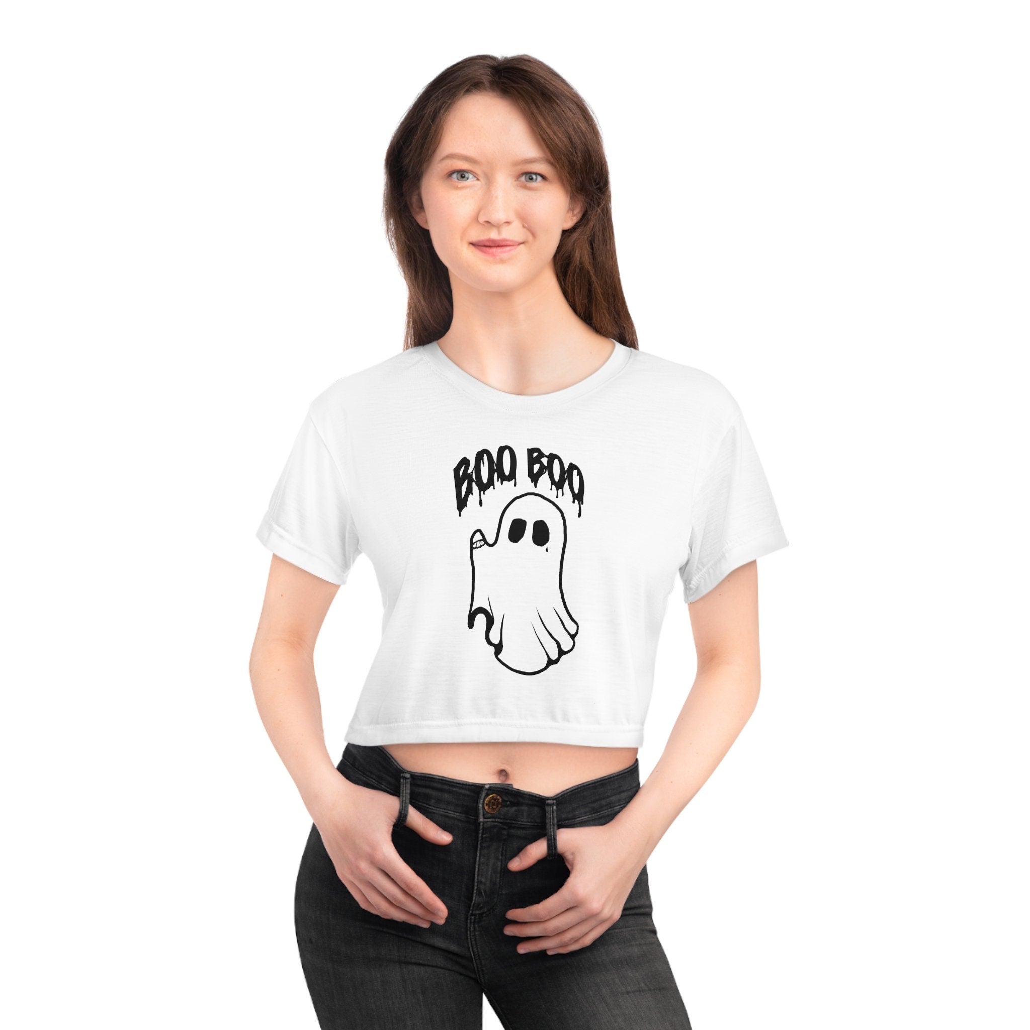 Ghost Boo boo Crop Tee (AOP)
