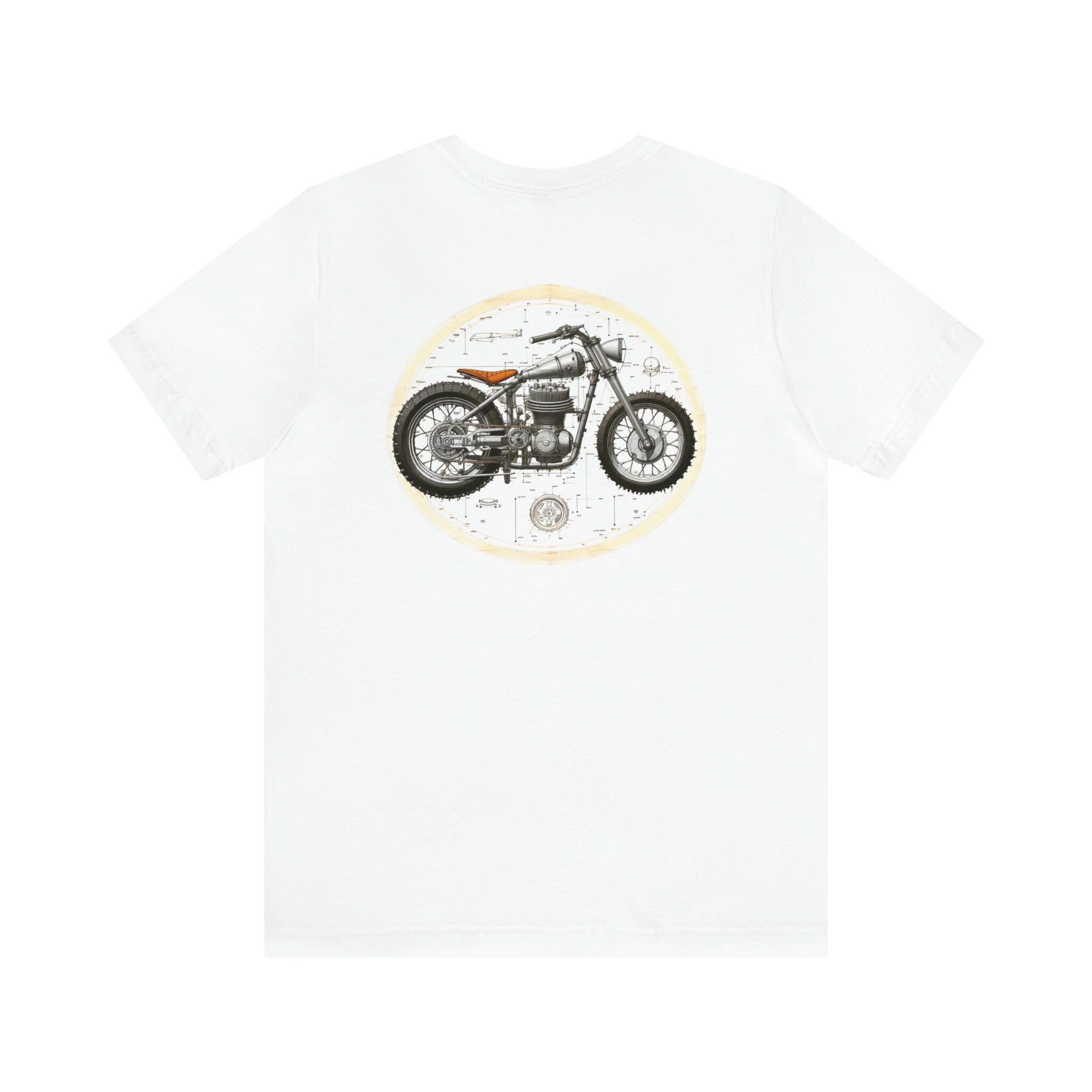 Vintage Motorcycle Scrambler Unisex Jersey White Short Sleeve Tee