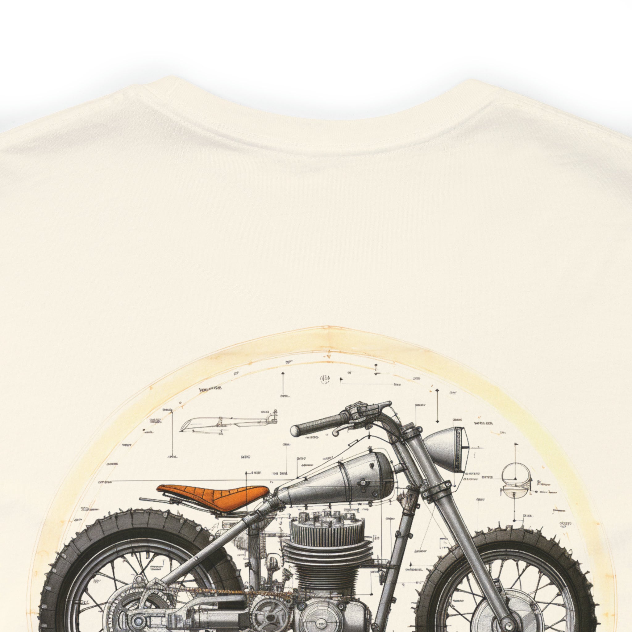 Vintage Motorcycle Scrambler Unisex Jersey Short Natural and Silver Sleeve Tees